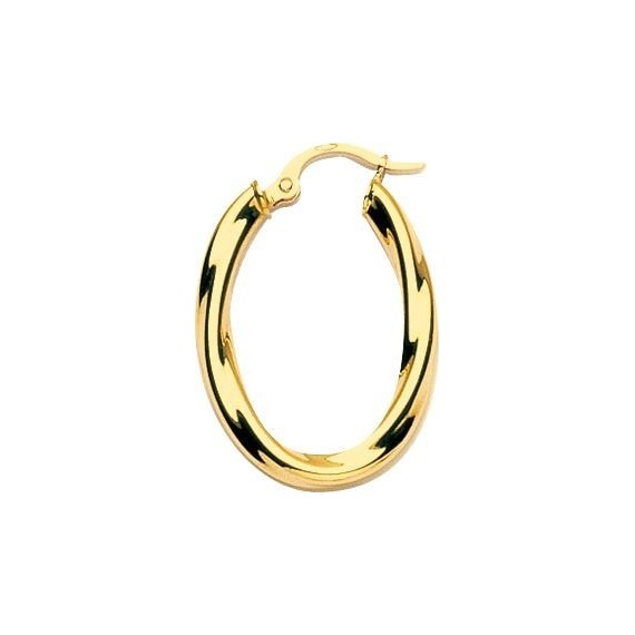 Creoles ovales torsadés or jaune 18 carats